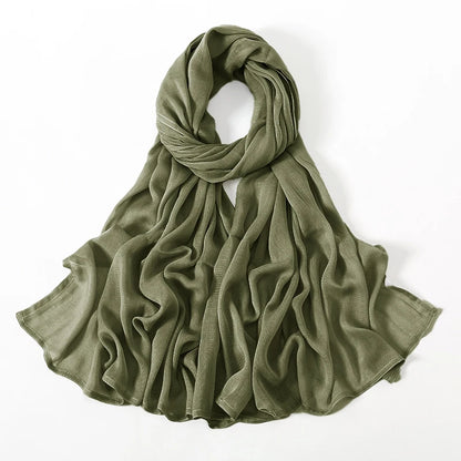 Muslim Modal Hijab Rayon Cotton Shawls For Women Plain Scarf Big Size Headscarf Islamic Turban Headband 190*85cm