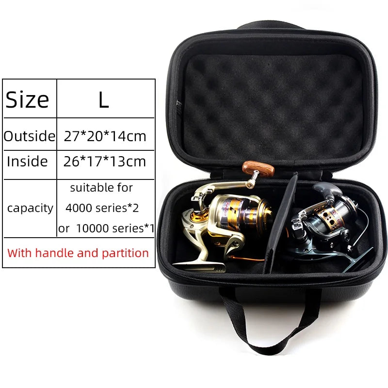 Fishing Tackle Storage Bag Waterproof Holder Pouch Fishing Protective Case Spinning Reel Shockproof Box for 1-2 Fishing Reels