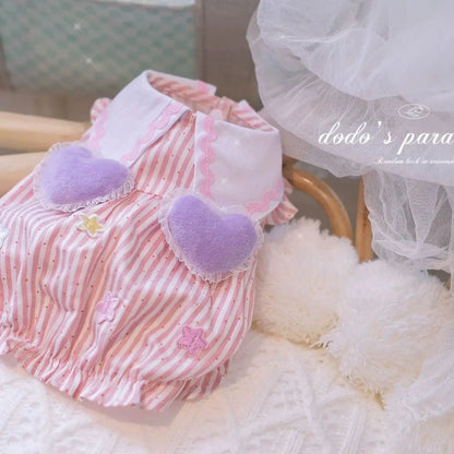 Summer Pet Dog Cat Clothes for Small Dogs Cats Bubble Puppy Princess Striped Dress Cats Kitten Rabbit Clothing Pet Supplies