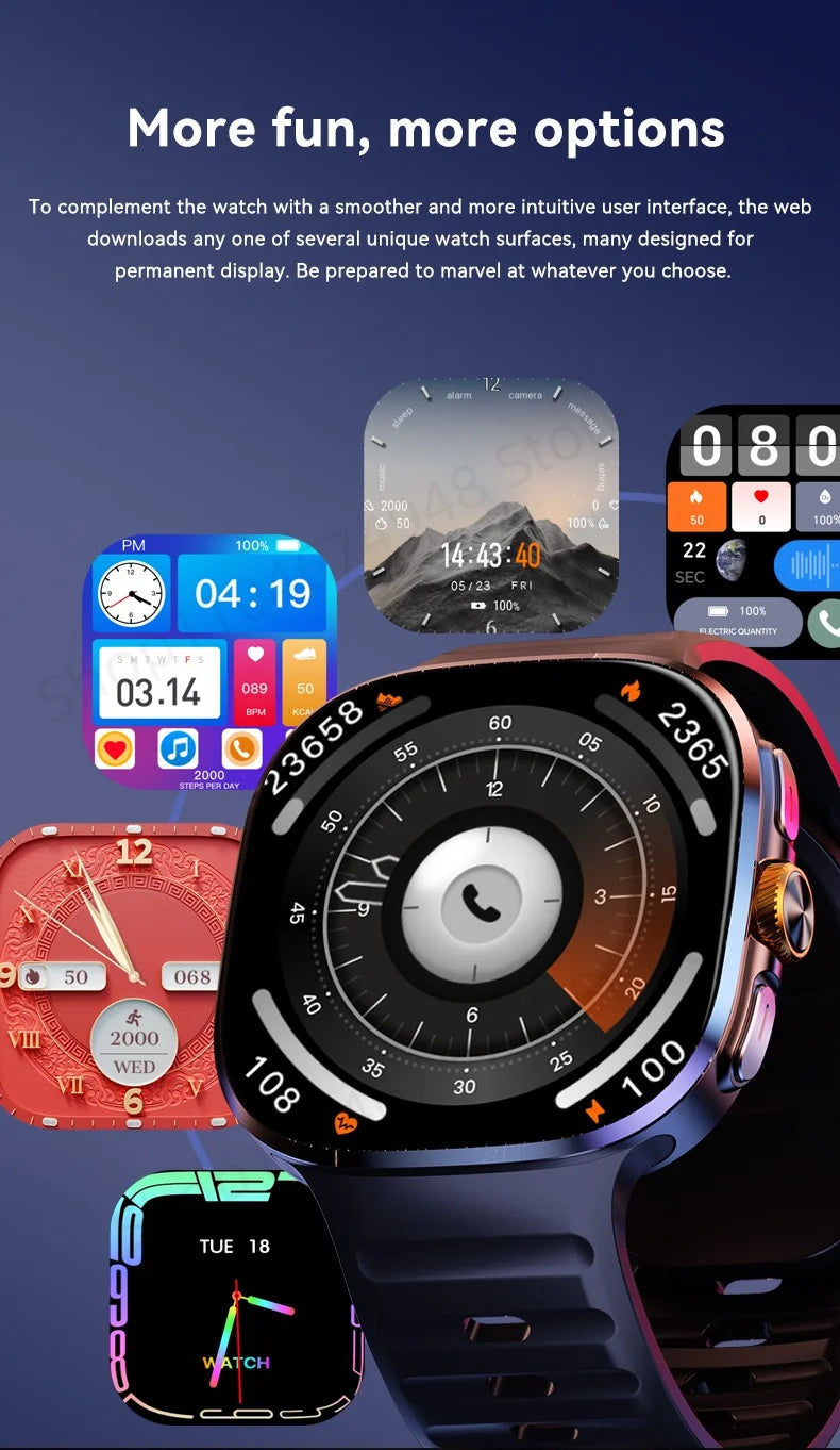 New 5G Smartwatch 2.4inch larger Amoled Screen Smart Watch With 190° Rotary Camera GPS 2100mAH Battery 720*720 HD Resolution