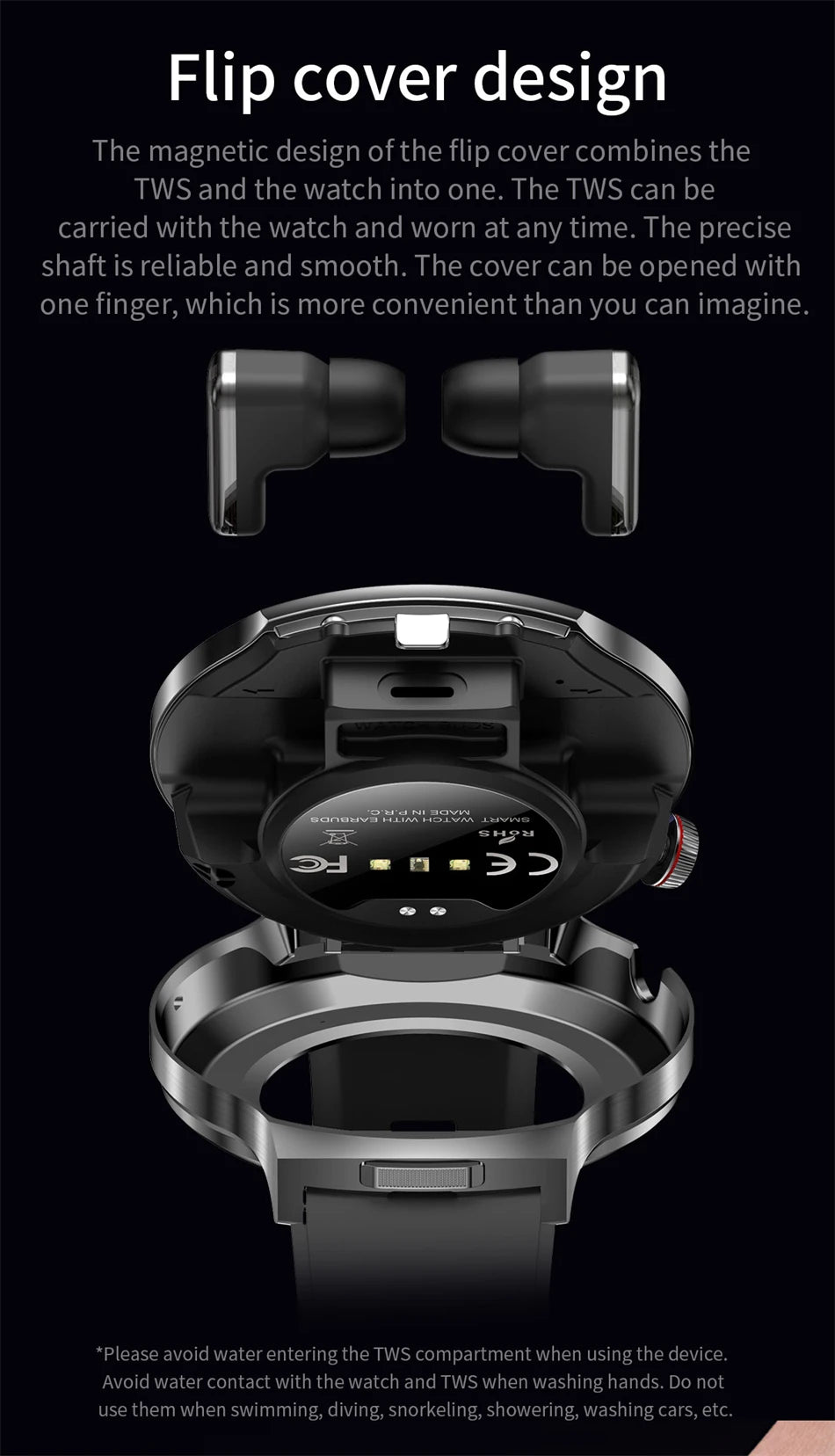 2026 New TWS 2 in 1 Smart Watch with Earbuds Bluetooth Call Earphone Smartwatch Men Women Heart Rate Monitor Sport Music Watches