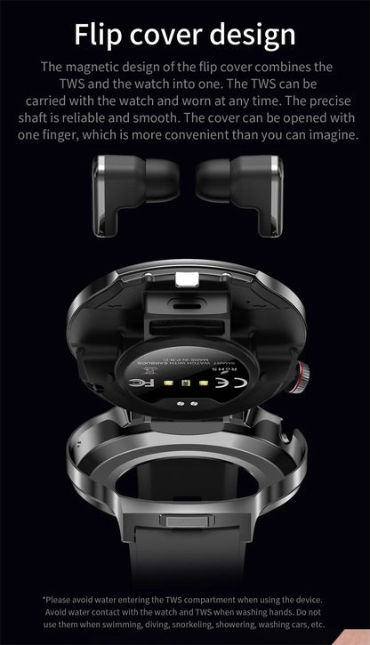 2026 New TWS 2 in 1 Smart Watch with Earbuds Bluetooth Call Earphone Smartwatch Men Women Heart Rate Monitor Sport Music Watches