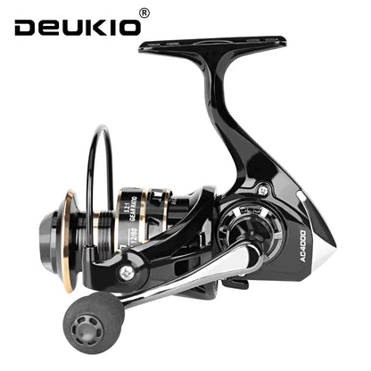 DEUKIO Spinning Reels 12KG Max Drag Carrete De Pesca 5.2:1 Metal Handle Fishing Reel Coils Reel for Fishing Accessories 2023