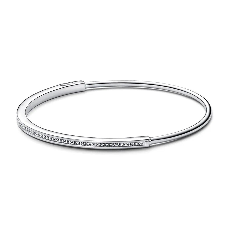 2026 New 100% 925 Sterling  Silver Sparkling Hidden Full Zircon Luxury Charm Bracelet for Women DIY Exquisite Decoration Jewelry
