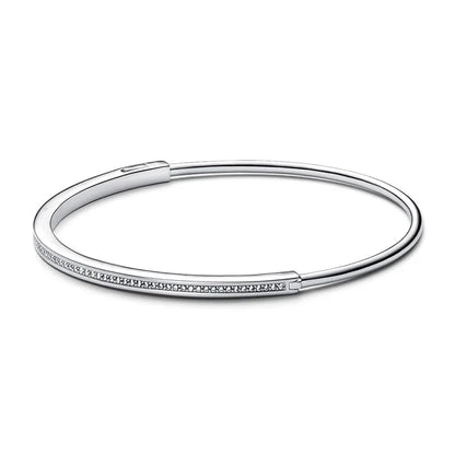 2026 New 100% 925 Sterling  Silver Sparkling Hidden Full Zircon Luxury Charm Bracelet for Women DIY Exquisite Decoration Jewelry