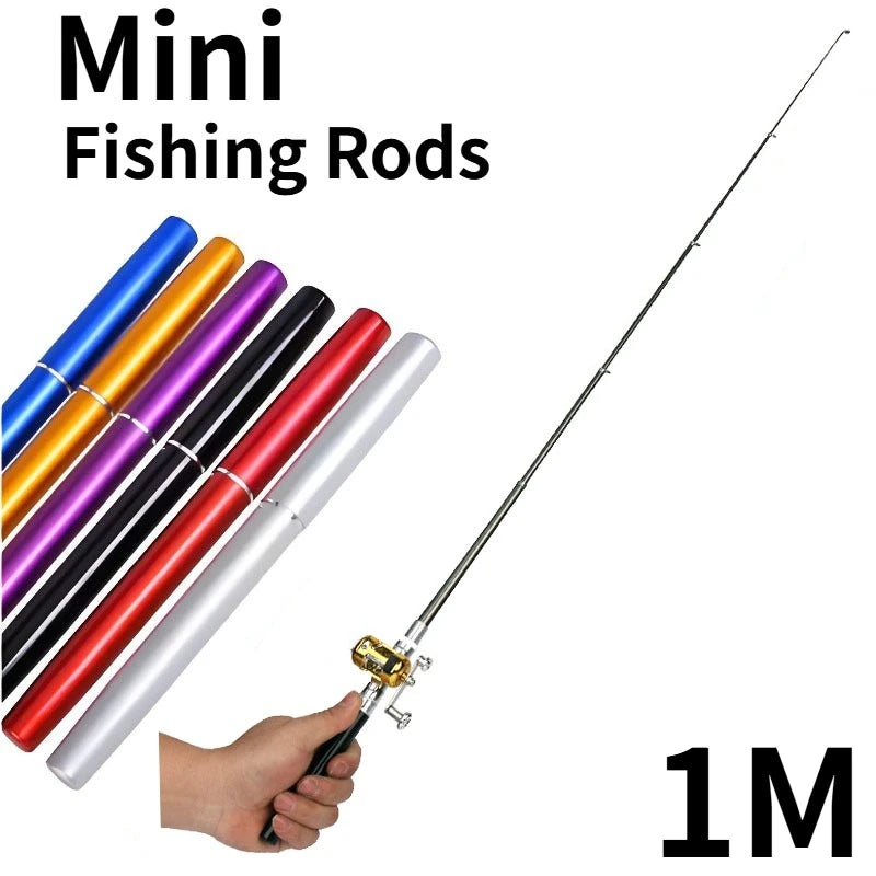 Portable Fishing Rod with Spinning Reel Mini Pocket Telescopic Fishing Pole for River, Lake, Reservoir, Ice Fishing