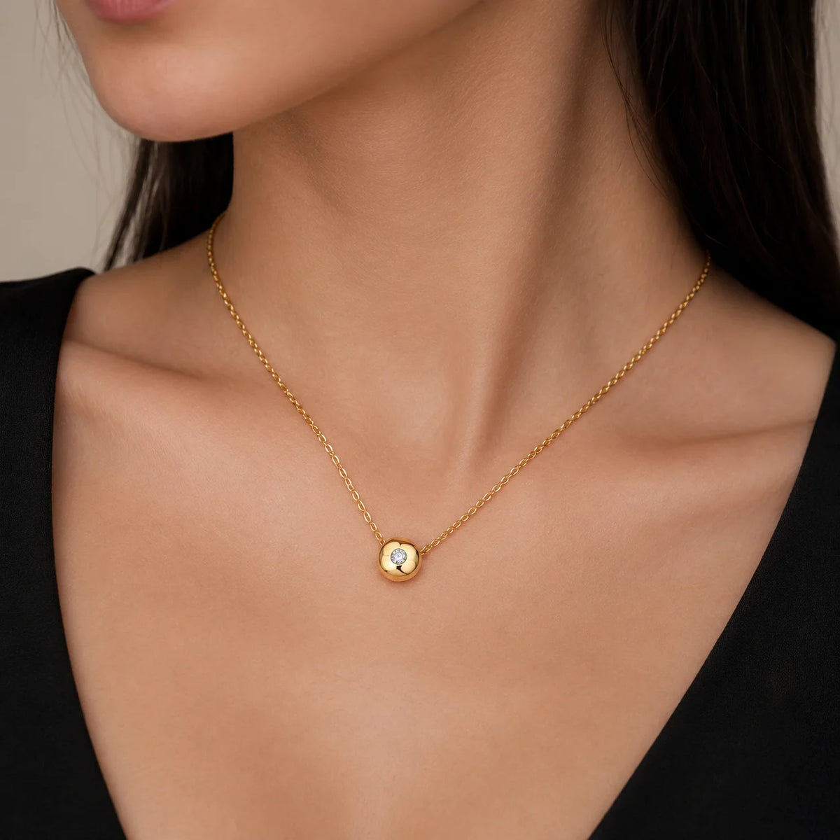 Moissanite Pendant Necklace for Women and Men S925 Sterling Silver Gold Plated Round Disc 0.1CT Minimalist Jewelry D Color VVS1