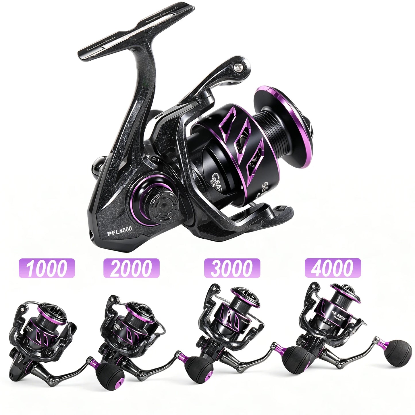 Sougayilang Spinning Reel 1000-4000 Serie 9+1BB 5.2:1 Gear Ratio CNC Aluminum Spool Waterproof Saltwater Freshwater Fishing Reel
