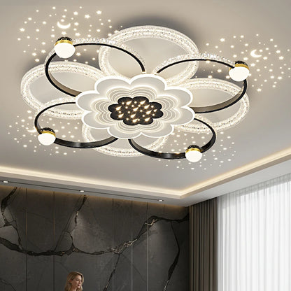 New Model Living Room Starlight Ceiling Lamp - Round Design Luxurious And High-End Modern And Minimalist Style Whirlwind Effect