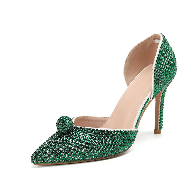 Ins Fashion Runway Show Luxury High Heel Color Hot Diamond Gradient Women'S Shoes Sandal Blingbling Wedding Shoes Dinner Pumps