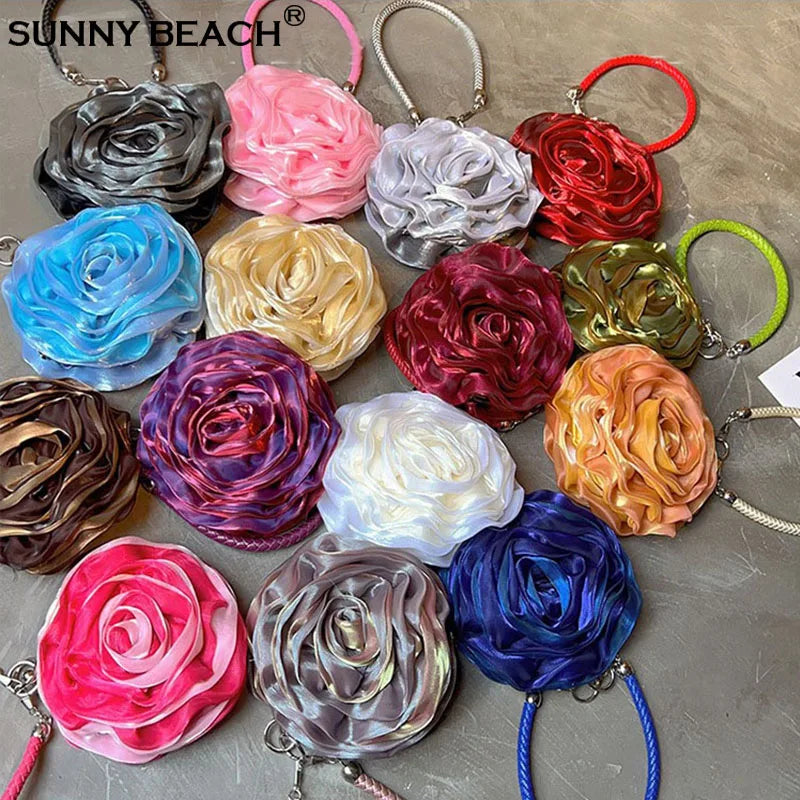Party Clutch Fairy Hostess Flower Silk Mini Banquet Lipstick Key Purse Luxury Tote Designer Lady Prom Crossbody Handbags