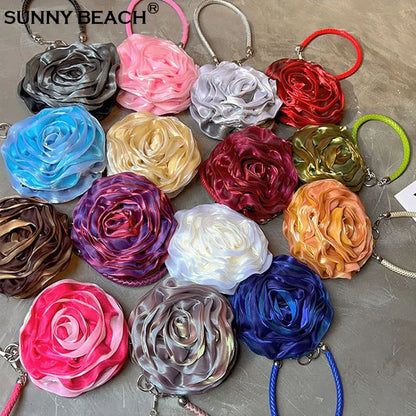 Party Clutch Fairy Hostess Flower Silk Mini Banquet Lipstick Key Purse Luxury Tote Designer Lady Prom Crossbody Handbags
