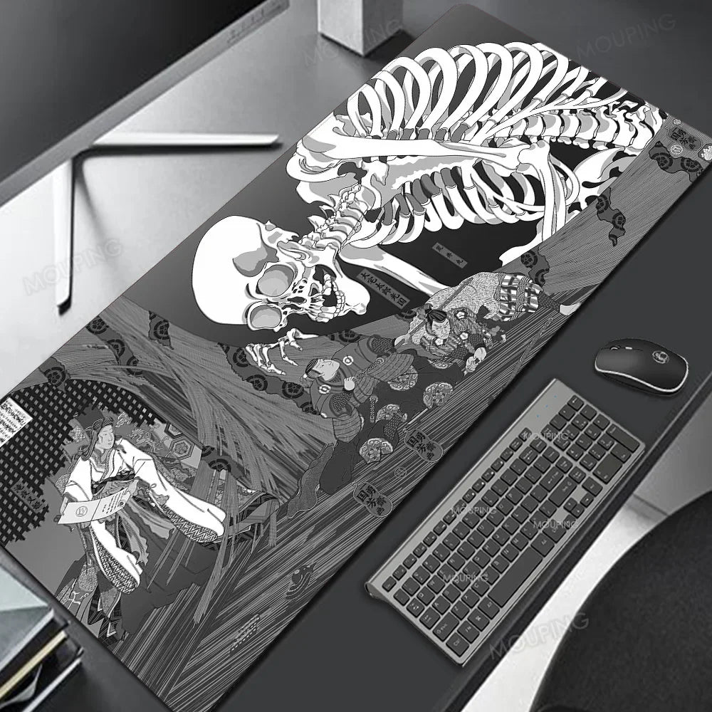 Grid Desk Mat Black Mouse Pad Gamer Laptop Office Carpet Big Mousepad Xxl Anime Computer Tables Rubber Mouse Pad Large Deskmat