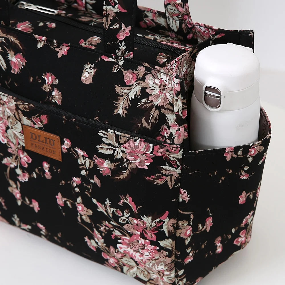 New Large Capacity Thickened Cloth Art Handbag Minimalist Work Lunch Box Storage Bag Suitable for Shopping Miscellaneous Uses