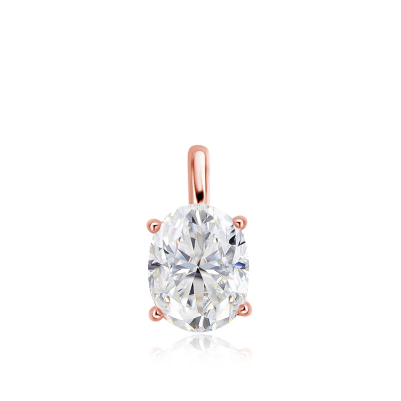 Smyoue 3/4/5CT Oval Cut Moissanite Pendant Necklace for Women Men Lab Diamond Classic Solitaire Chain Real 925 Sterling Silver