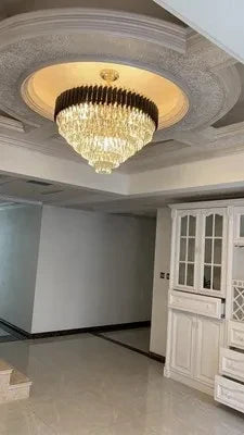 Villa Luxury Living Room Chandelier K9 Crystal Restaurant Pendant Lights Modern Ceiling Chandelier Dining Table Indoor Home Lamp