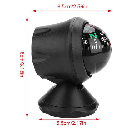 High Quality 360 Degree Rotation Waterproof Vehicle Navigation Ball Shaped Car Compass with Suction Cup