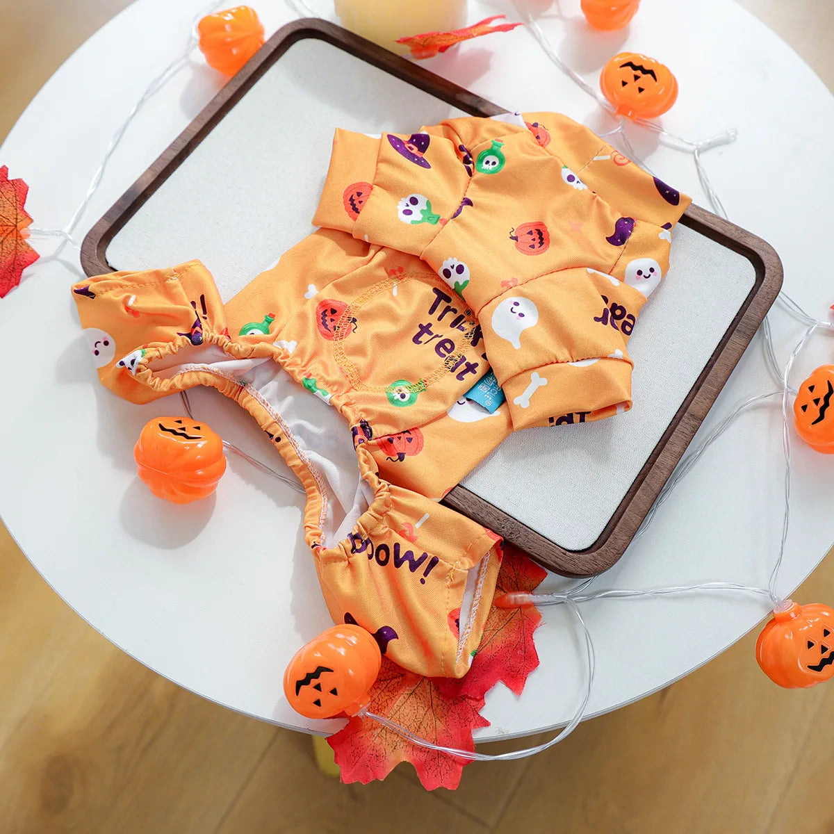 Girl Halloween Pajamas Apparel For Small Dogs Chest Closed Pet Indoor Home Wear Clothes Overall Tracksuit Chihuahua Yorkshire