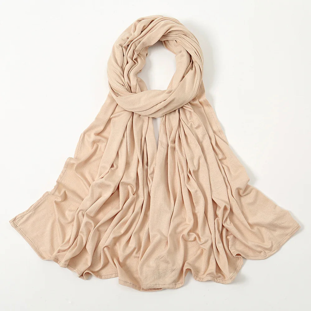 Classic Jersey Hijabs Scarf Plain Solid Color Scarves Style Head Wrap Headscarf for Women