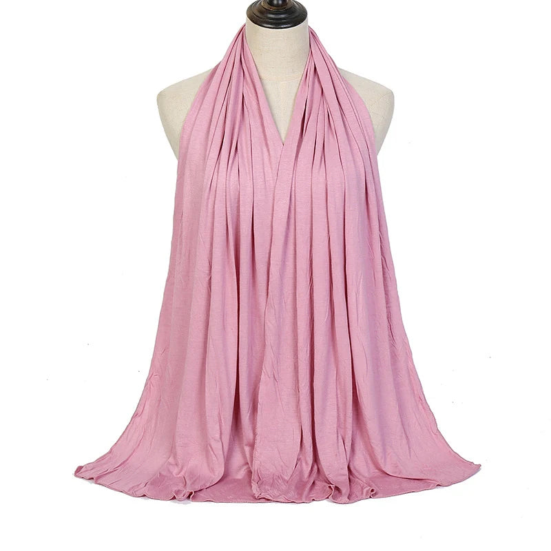 Premium Modal Cotton Jersey Hijab Scarf Long Muslim Shawl Plain Soft Turban Tie Head Wraps For Women Africa Headband 170x60cm