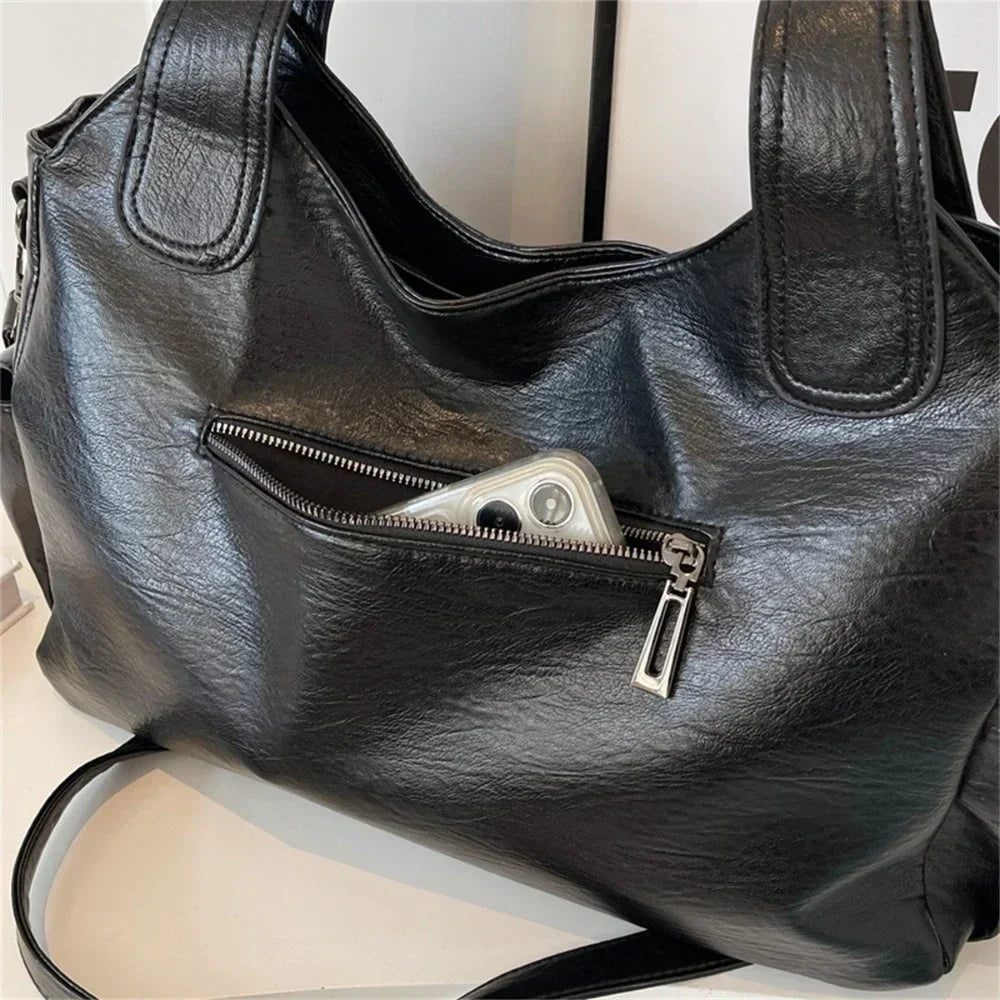 Soft Interior Compartment Shoulder Bags 2024 High Quality Contrasting Colors Bags for Women Fashion Zipper Pu Women's Handbags