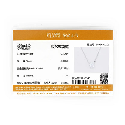 IOGOU 1 Carat D Color Moissanite Diamond Pendant Necklace 925 Sterling Silver High Carbon Simulated Diamond Engagement Necklace