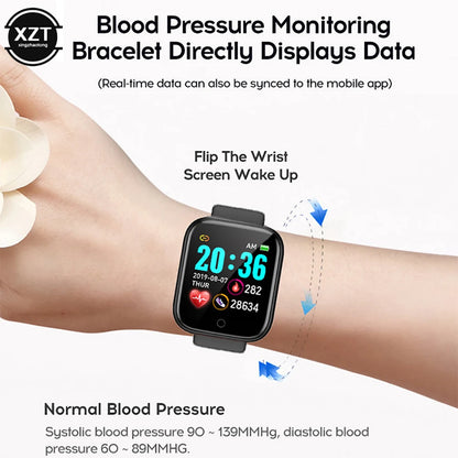 Y68 Color Screen Pedometers Sport Watches Bracelets D20 Heart Rate Blood Pressure Fitness Smart Wristband For Children Men Women