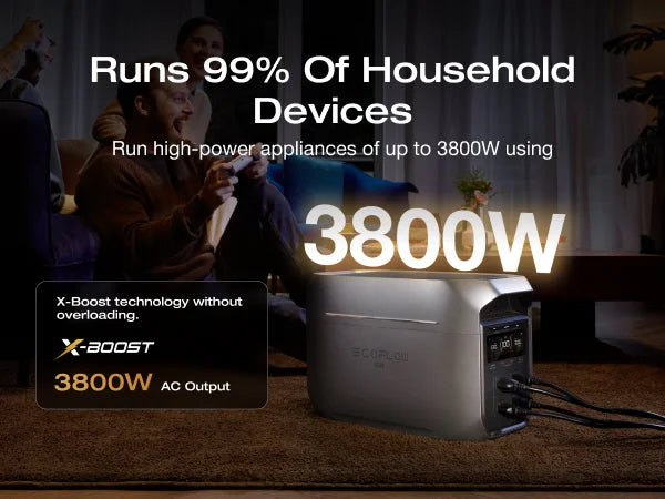 ECOFLOW Portable Power Station DELTA 3 MAX Plus with 45W Solar Panel, 3000W Max Output, Fast 0–80% Recharge in 64mins, Reliable