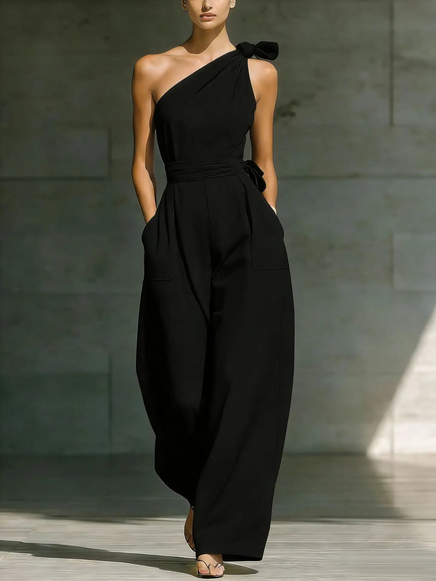 Fashion Sleeveless Jumpsuits For Woman 2026 Summer Casual One Shoulder One Piece Clothes Rompers High Quality Elegant