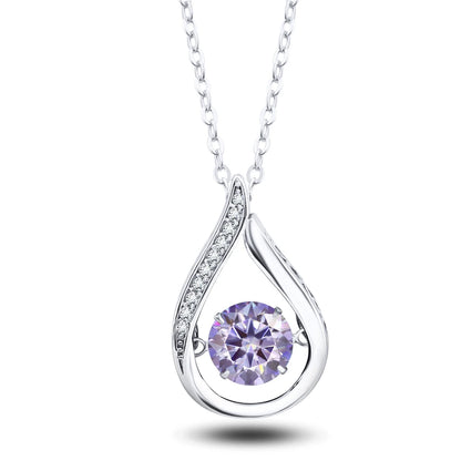 VVS1 D Color Moissanite Necklace For Women Fine Jewelry with GRA 925 Sterling Sliver Chain Plated 18k White Gold