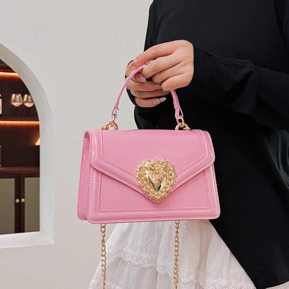 Light Luxury Burgundy Handbags for Women Trendy Versatile Buckle Flip Shoulder Bags Female Casual Commuting Chain Crossbody Bag