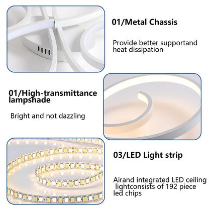 LED Ceiling Lights 110V 220V Remote Dimming  APP Modern 3 Colors Lamp  for Dining Room, Living Room Bedroom
