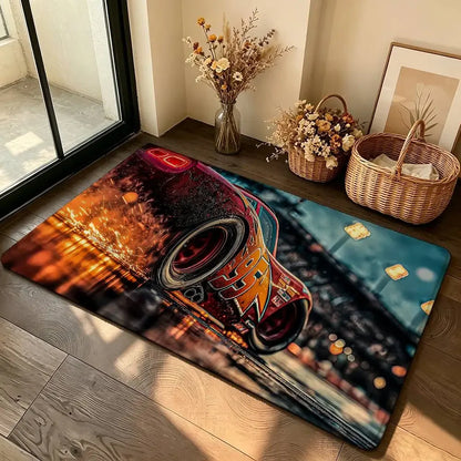 Anime-L-lightning-M-mcqueenS Cool Carpet Bathroom Anti-slip Mat Door Mat Home Decoration Mat Entrance Door Mat Scratch-resistant