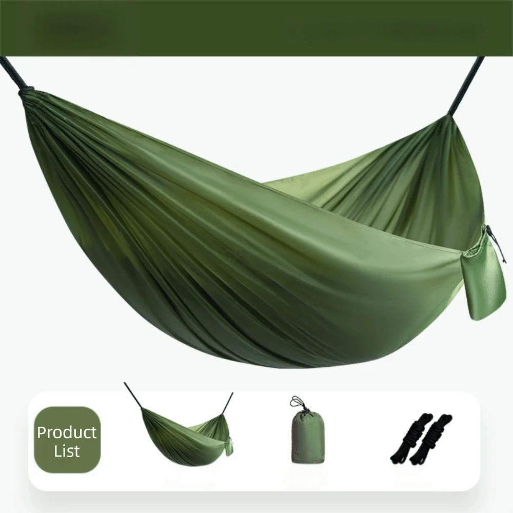 High Strength Colorful Hanging Hammocks Foldable Single and Double Size Camping Hammock Easy Setup Dacron Outdoor Swing Beach