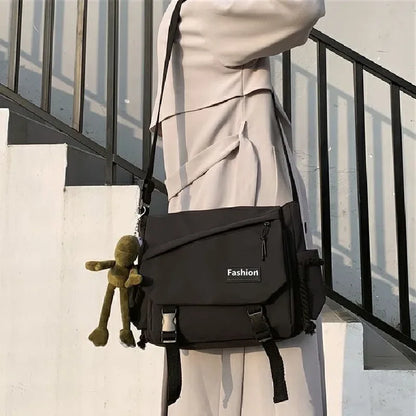 Youth Fashion Nylon Crossbody Bags for Women Handbags Shoulder Bag Large Capacity Solid Canvas Messenger Bag Girls School Bags