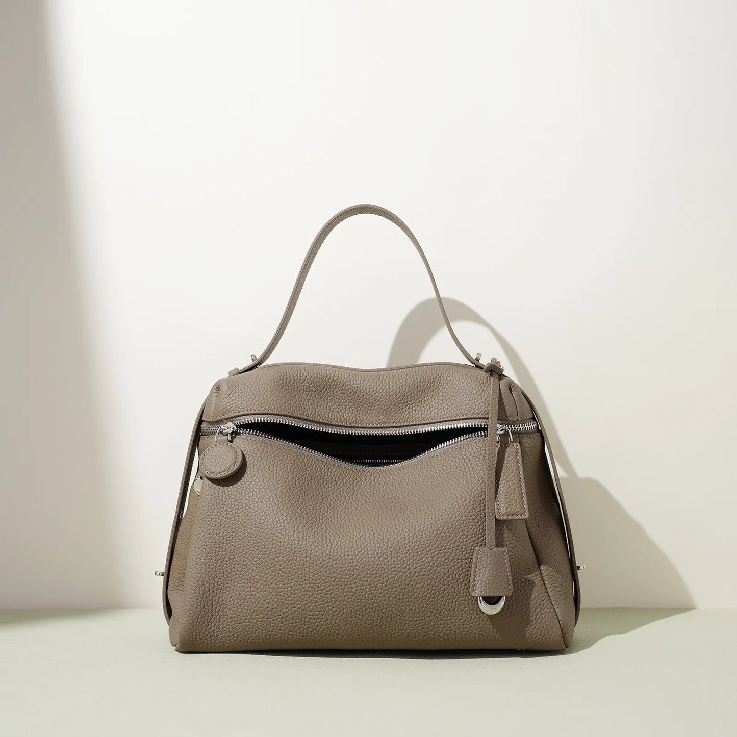 First Layer Cow Leather 33cm Tote Bag Fashionable Women's Bag New Design Large Capacity Soft Portable Shoulder Crossbody Bag