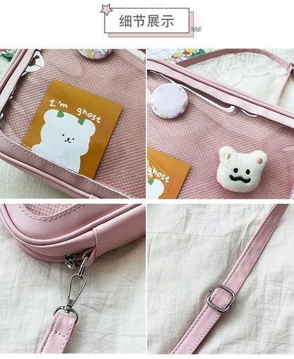 Female Ita Crossbody Bag Womens Transparent Messenger Bag Girls Cute-Lolita Shoulder Bags Teens Fashion Satchels Bag Ins