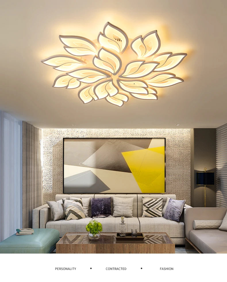 Modern LED Ceiling Chandeliers Light for Living Dining Room Bedroom Ceiling Lamps  With Remote Control Dimmable Lights Fixtures