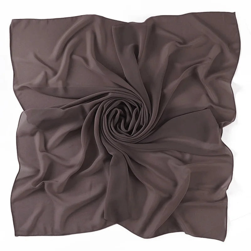 90*90CM Headwrap Heavy Chiffon Square Scarf Muslim Hijabs Women Underscarf Fashion Casual Plain Color Hijab