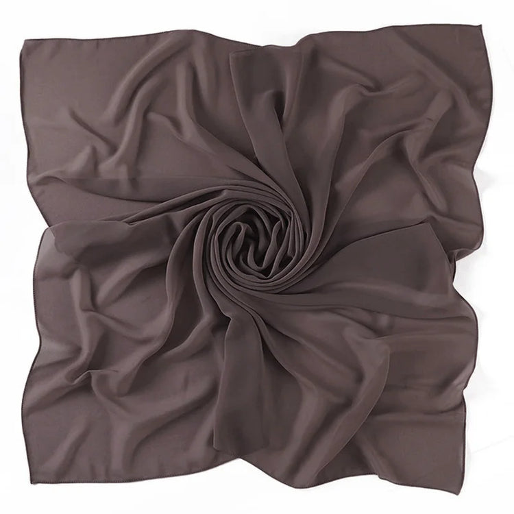 90*90CM Headwrap Heavy Chiffon Square Scarf Muslim Hijabs Women Underscarf Fashion Casual Plain Color Hijab