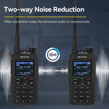 Retevis C62/C2/C22 Walkie Talkie Long Range Communication Radio VHF UHF Ham Radio Station Noise Reduction Group Call Camping