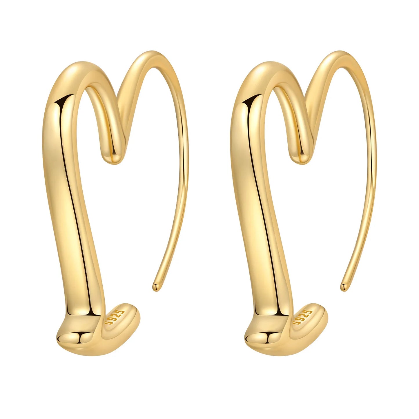 Original 925 Sterling Silver Heart Vintage Luxury Earrings Fashion 18K Gold Hoop Earrings for Women Piercing Jewelry Aretes 2026