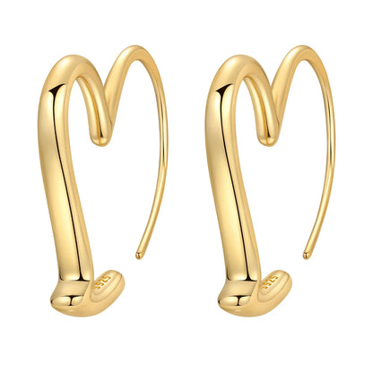 Original 925 Sterling Silver Heart Vintage Luxury Earrings Fashion 18K Gold Hoop Earrings for Women Piercing Jewelry Aretes 2026