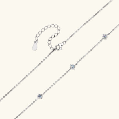 Sweetrain 3mm Moissanite Diamond Necklaces for Women Dainty 18k Gold Plated/925 Sterling Silver Neck Chain Female Trendy Jewelry