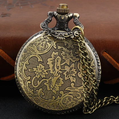 Magic Star Hollow Men's and Women's Digital Quartz Pocket Watch Retro Fashion Necklace Pendant Student Festival Gift