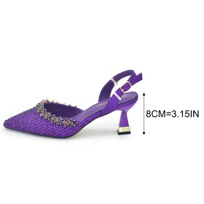 New Design Women Nigerian Italian Shoes and Bags Set Decorated with Rhinestone Shoes for Women and Bag 2026 Designer Luxury