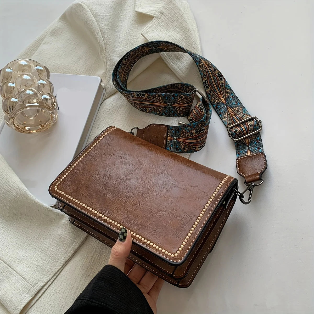 Mini Cross-Body Bags for Women, Adjustable Strap, Small Square Design Purse, Fashion Shoulder Bag, New Designer Mini Leather Bag