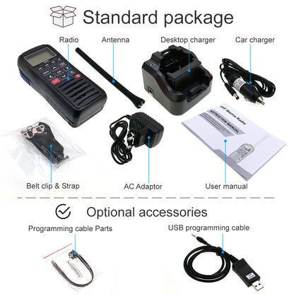 Recent RS-38M With GPS VHF Marine Radio IP67 Waterproof Float Walkie Talkie Tri-watch 156.025-157.425MHz Transceiver 2 Way Radio
