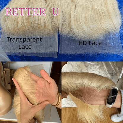 250% Platinum 13x4 13x6 HD Lace Front Human Hair Wigs #60 Pre-Plucking White Blonde Colored Straight Lace Frontal Wig For Women