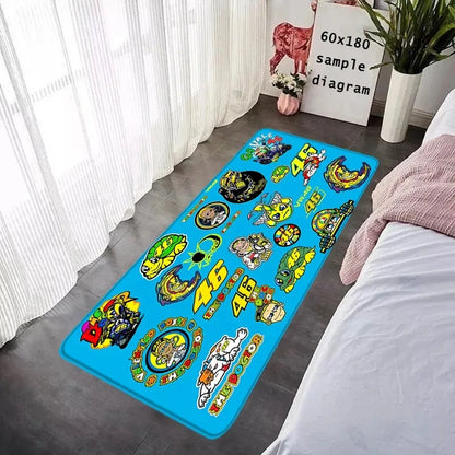 Valentino Rossi 46 The Doctor Runner Rug MotoGP Themed Non Slip Long Floor Mat for Bedroom Living Room